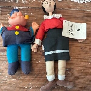 Vintage Popeye and Olive Oyl plush set